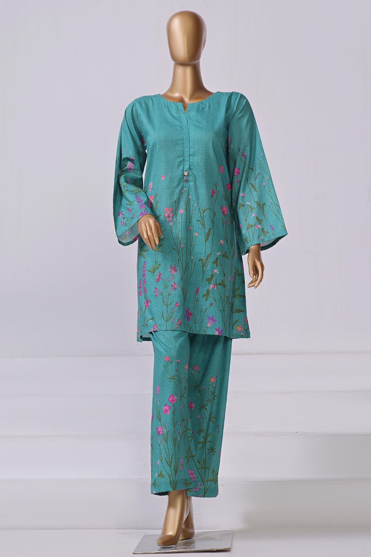 Sada Bahar Stitched 2 Piece Mid Summer Co Ords Lawn Collection'2024-Ferozi