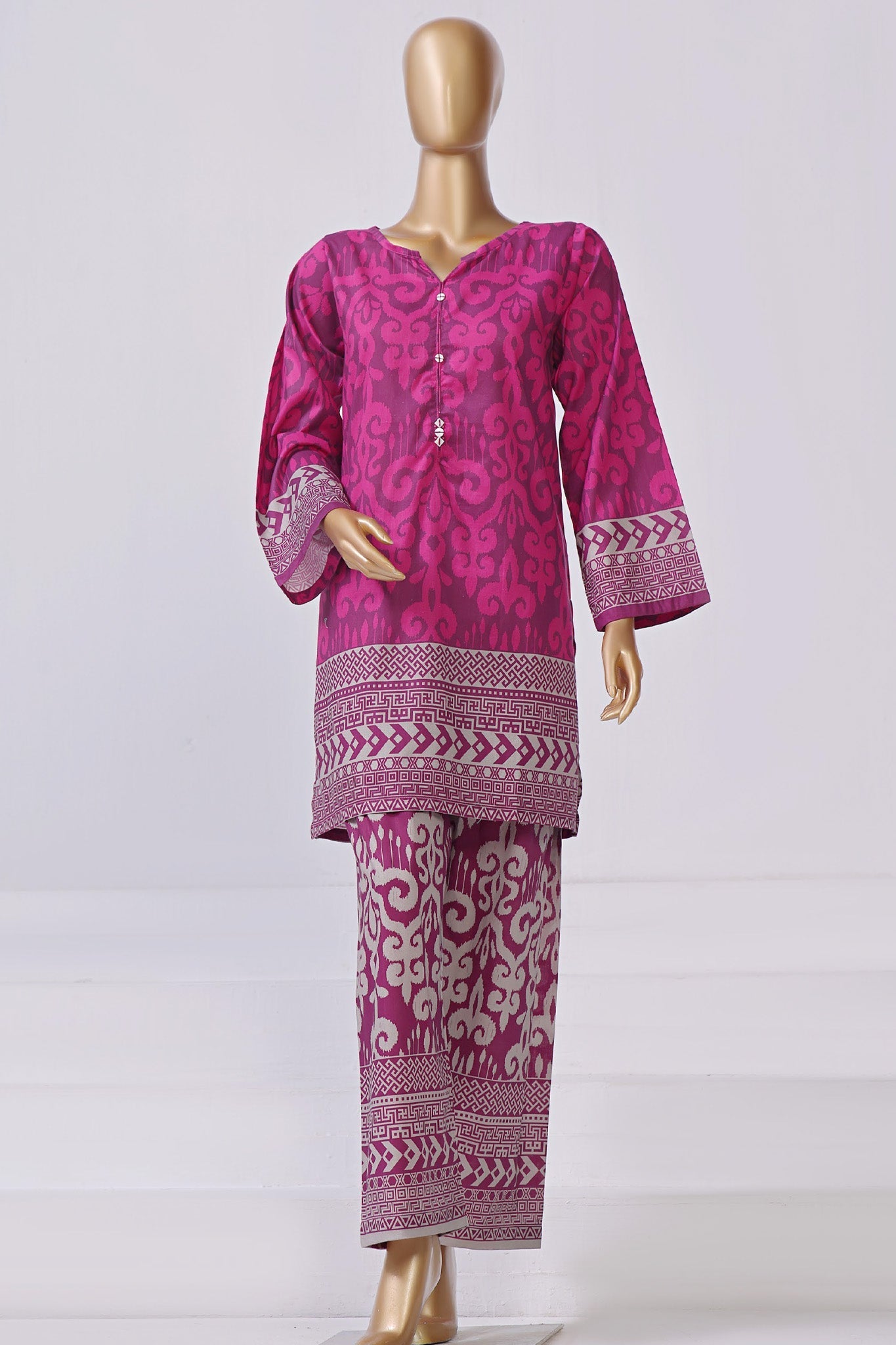 Sada Bahar Stitched 2 Piece Mid Summer Co Ords Lawn Collection'2024-Magenta